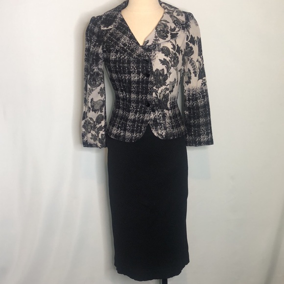 Richie Freeman Teri Jon black pencil midi skirt 6 - Picture 3 of 12